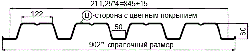 Фото: Профнастил Н60 х 845 - B (PURMAN-20-RR32-0.5) в Люберцах