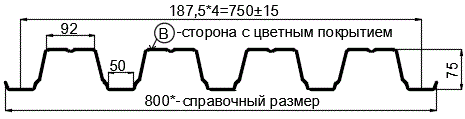 Фото: Профнастил Н75 х 750 - B (ПЭ-01-9002-0.7) в Люберцах