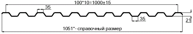 Фото: Профнастил оцинкованный С21 х 1000 (ОЦ-01-БЦ-0.4) в Люберцах