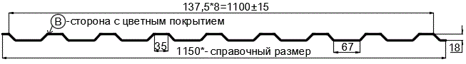 Фото: Профнастил МП20 х 1100 - B (PureTech_Mat-20-7024-0.5) в Люберцах