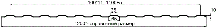 Фото: Профнастил оцинкованный МП10 х 1100 (ОЦ-01-БЦ-0.7) в Люберцах