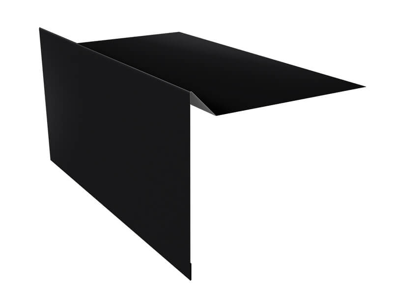 Планка ветровая для мягкой кровли 100х20х70 0,5 Satin с пленкой RAL 9005 черный (3м)