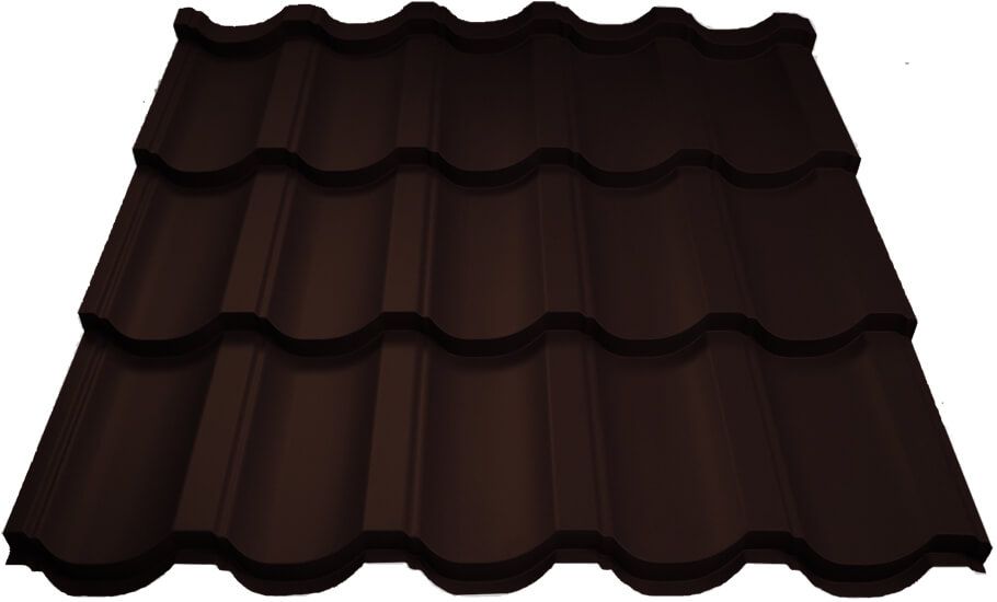 Металлочерепица МП Трамонтана-ML (VALORI-20-DarkBrown-0.5)