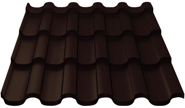 Металлочерепица МП Монтекристо-M (VALORI-20-Темный Брауни-0.5)