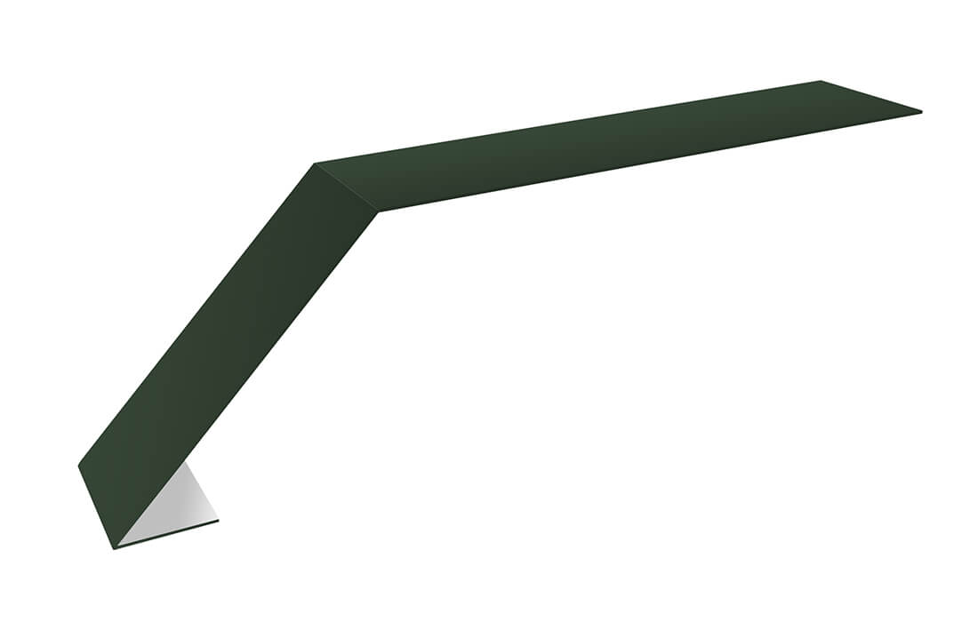 Планка карнизная для мягкой кровли 100х60 0,5 Satin Matt TX RAL 6020 хромовая зелень (3м)